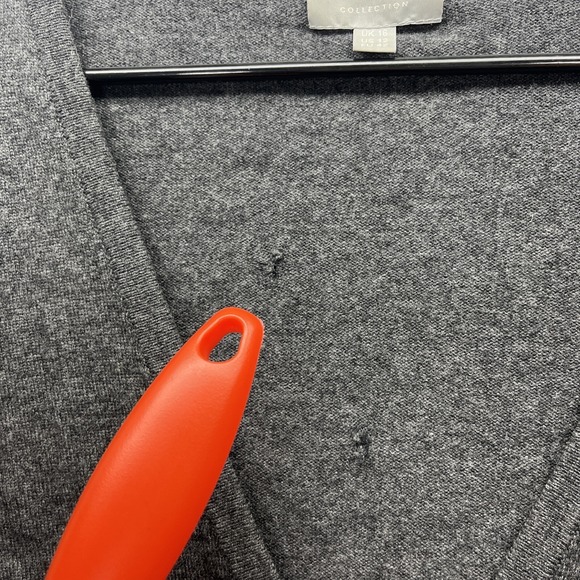 Pure Collection Cardigan Womens 12 Gray Wool Cashmere Long Sleeve Buttoned Fit - Picture 11 of 16